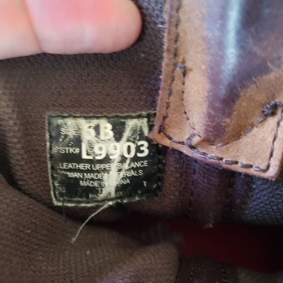 Justin Boots Women's 6 6B Brown Leather Fat Boy Cowgirl Boots Pink Stitching - Picture 4 of 12